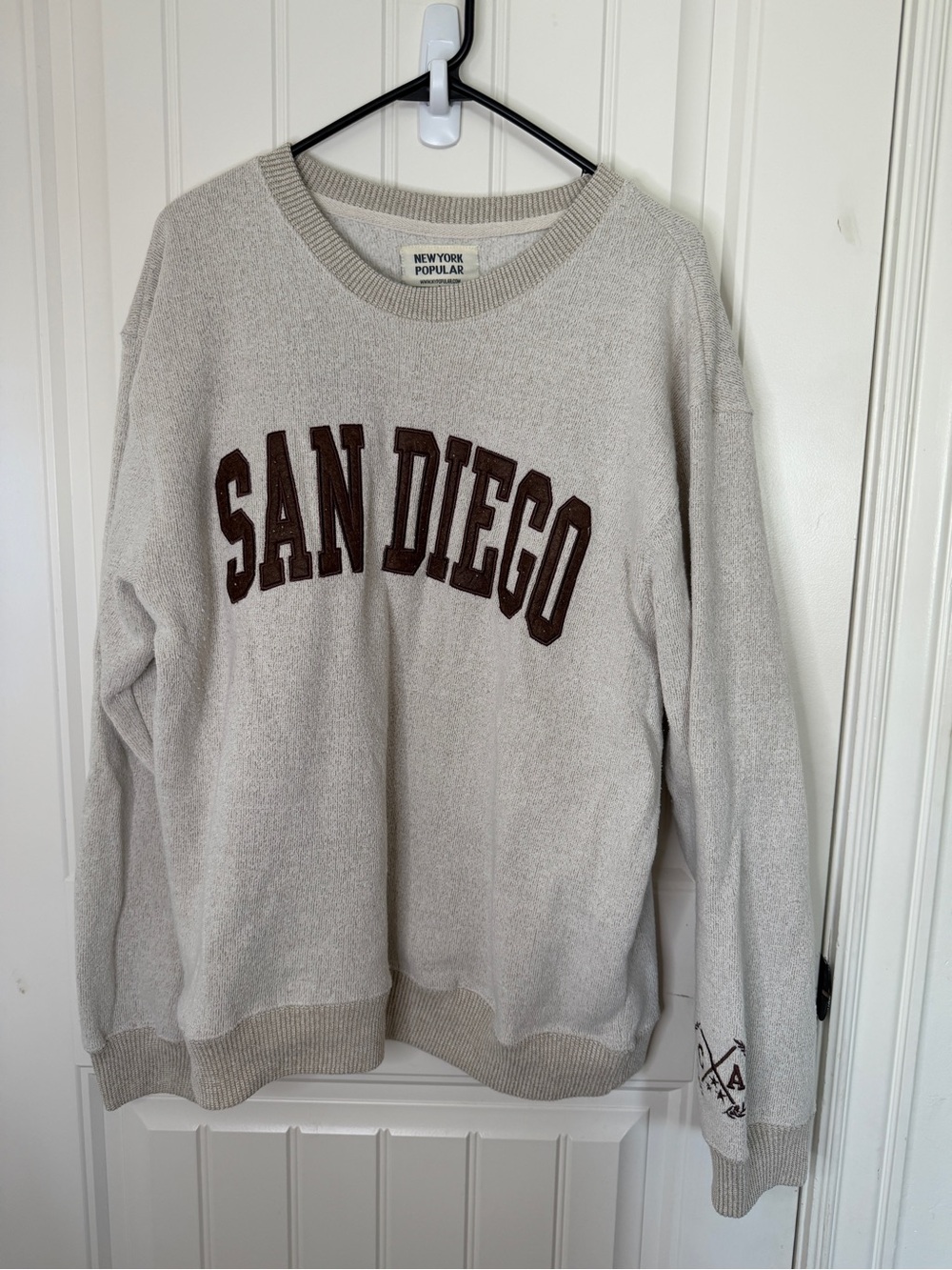 San Diego Crewneck Sweater - Light Beige made by New York Popular